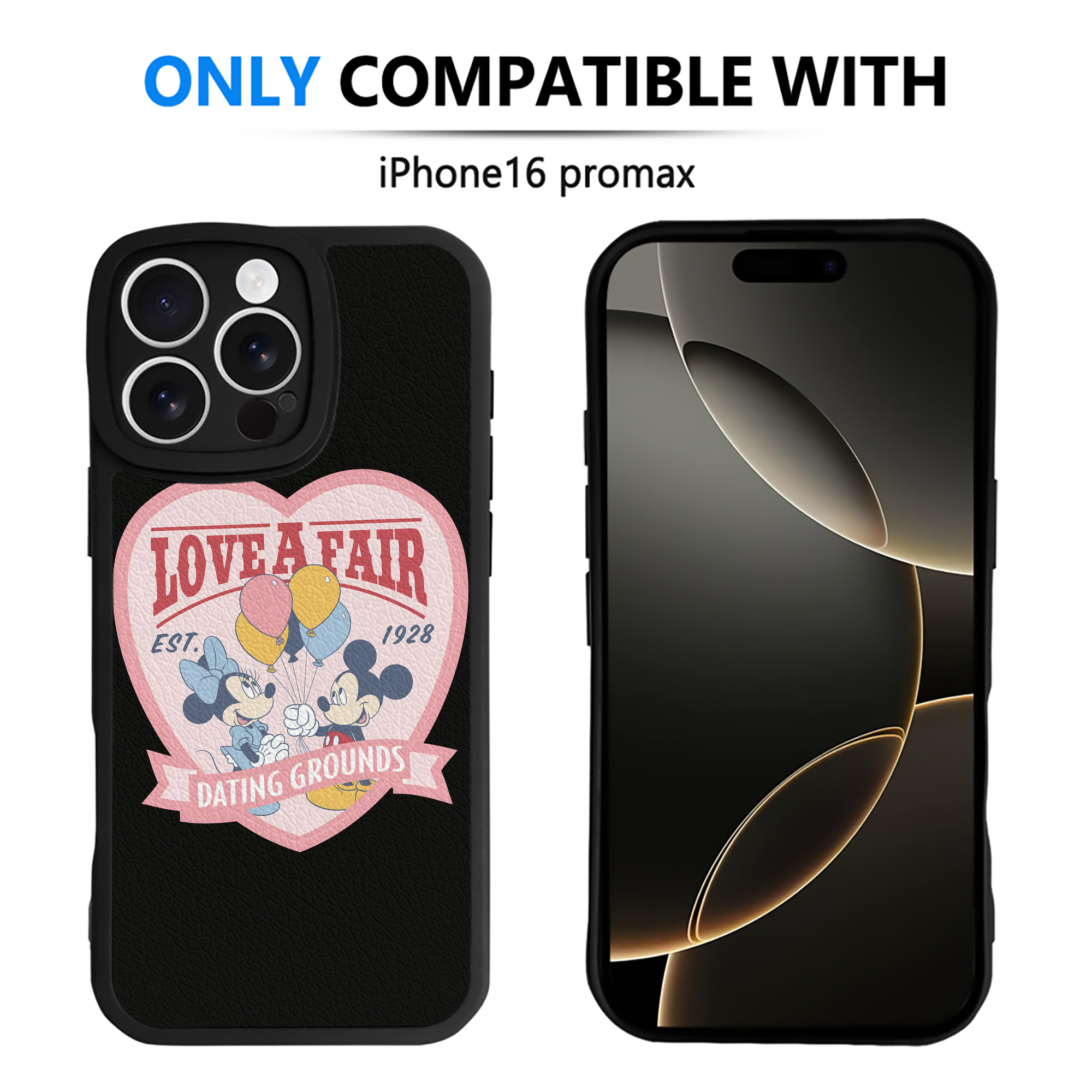（画像用） ミッキーマウス Mickey Mouse 【iPhone 16シリーズ対応】シリコンスマホケース（レザー調） 材質：シリコン